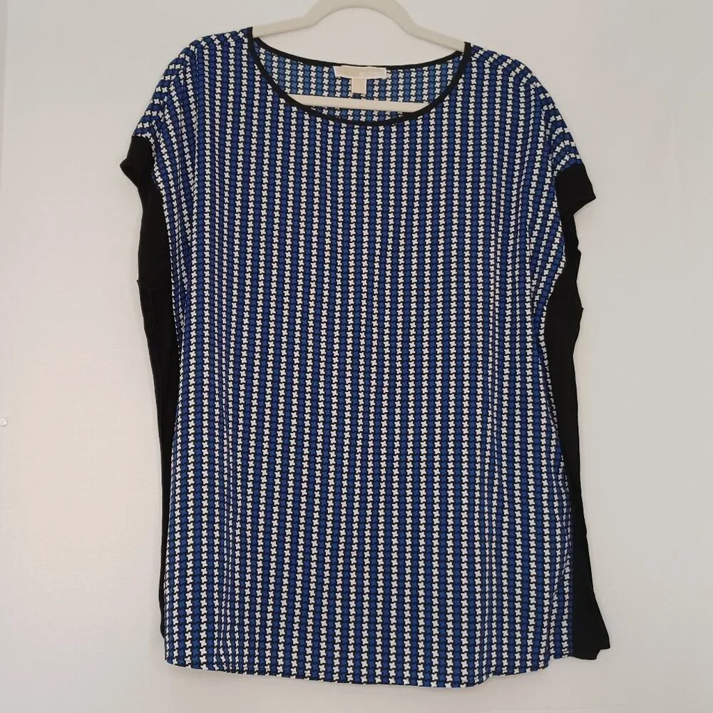 Women's‎ Michael Kors Lightweight Blue/Black/White Designer Top Size Large